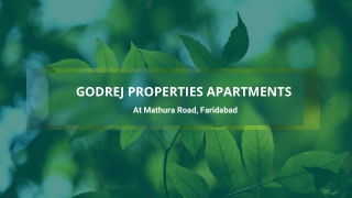 Godrej Properties Mathura Road At Faridabad - Download PDF