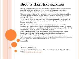 Biogas Heat Exchangers