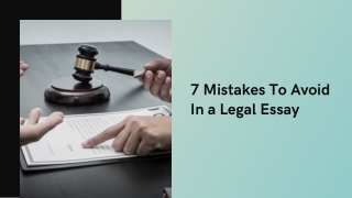 7 Mistakes To Avoid In a Legal Essay