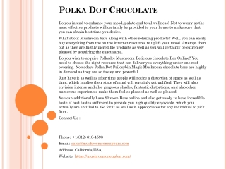 Polka Dot Chocolate