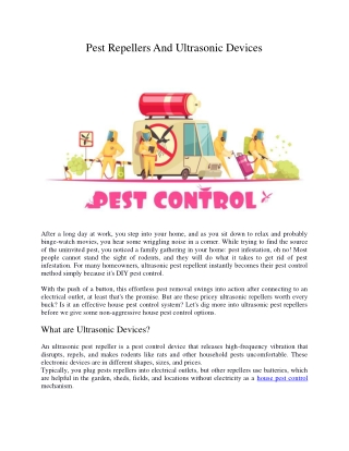 Pest Repellers And Ultrasonic Devices