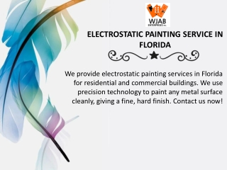 Electrostatic Painting Service in Florida