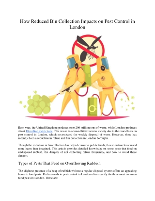 How Reduced Bin Collection Impacts on Pest Control in London