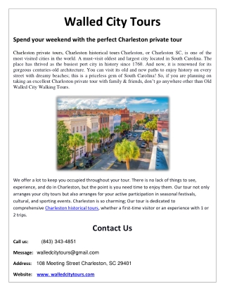 Affordable Charleston historic walking tour in South Carolina