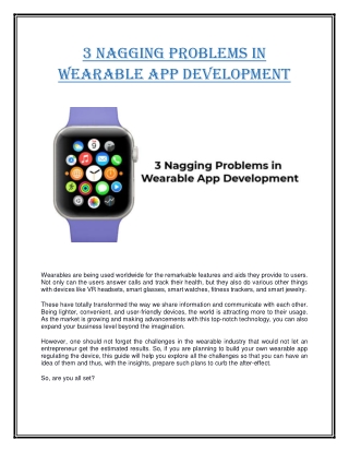 3 Nagging Problems in Wearable App Development