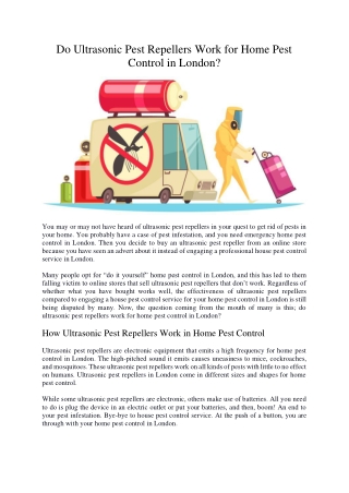 Do Ultrasonic Pest Repellers Work for Home Pest Control in London