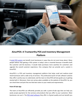 AinurPOS A Trustworthy POS and Inventory Management Platform