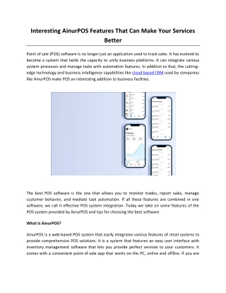 Interesting AinurPOS Features That Can Make Your Services Better