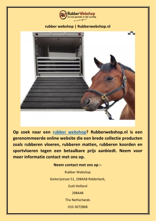 rubber webshop | Rubberwebshop.nl