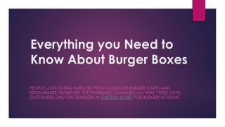 Everything you Need to Know About Burger Boxes