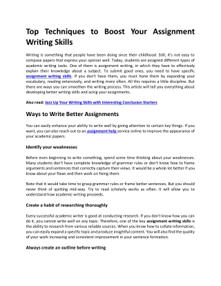 How to Expand Your Assignment Writing Skills Quickly