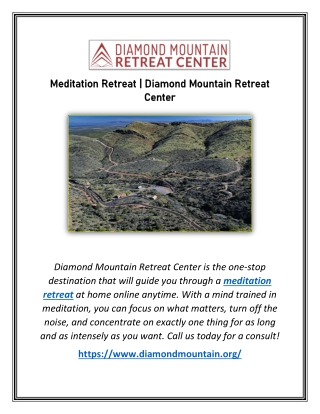 Meditation Retreat | Diamond Mountain Retreat Center