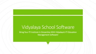 Bring Your ITI Institute In Streamline With Vidyalaya’s ITI Education Management Software!