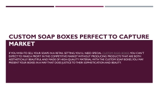 Custom Soap Boxes Perfect to Capture Market