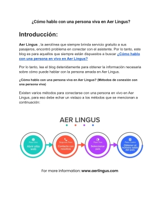 ¿Cómo hablo con una persona viva en Aer Lingus?