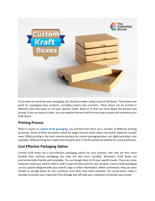 How Custom Kraft Boxes Are Helping Your Business to Increase Sales?