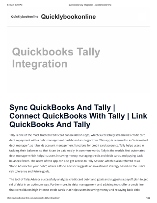 quickbooks tally integration - quicklybookonline