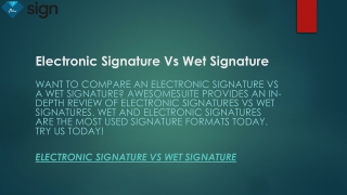 Electronic Signature Vs Wet Signature  Awesomesuite.com