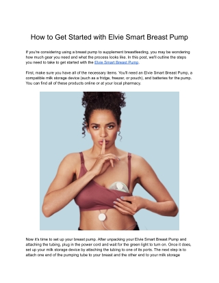 How to Get Started with Elvie Smart Breast Pump