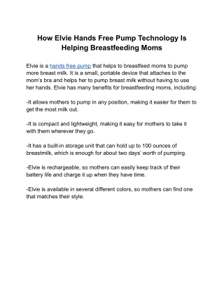 How Elvie Hands Free Pump Technology Is Helping Breastfeeding Moms