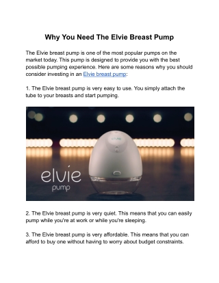 Why You Need The Elvie Breast Pump