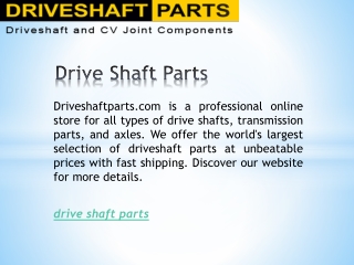 Drive Shaft Parts  Driveshaftparts.com