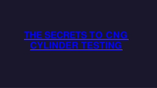 The Secrets To CNG CYLINDER TESTING