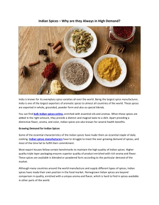 Indian Spices – Why are they Always in High Demand - VLC