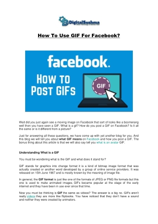 How To Use GIF For Facebook?