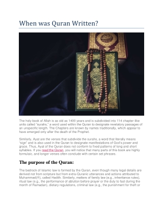 When was Quran Written?