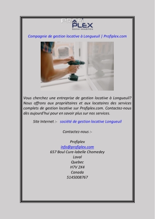 Compagnie de gestion locative à Longueuil  Profiplex.com
