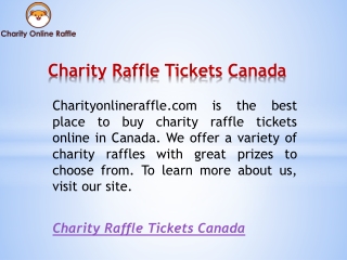 Charity Raffle Tickets Canada  Charityonlineraffle.com