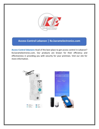 Access Control Lebanon  Ke.karamelectronics.com