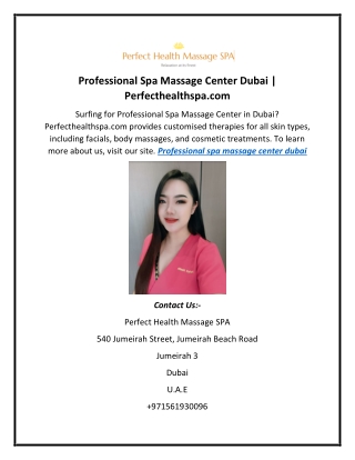 Professional Spa Massage Center Dubai