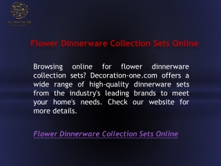 Flower Dinnerware Collection Sets Online  Decoration-one.com