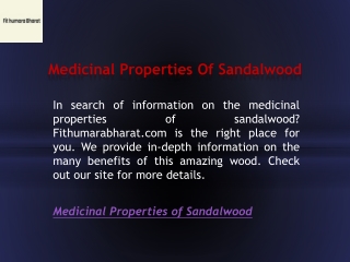Medicinal Properties Of Sandalwood  Fithumarabharat.com