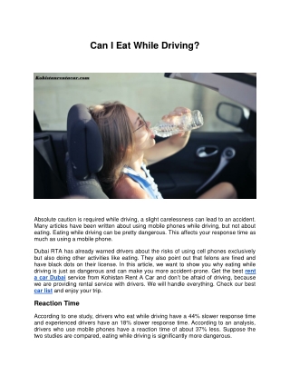 Can I Eat While Driving