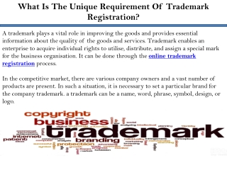 What Is The Unique Requirement Of Trademark Registration?