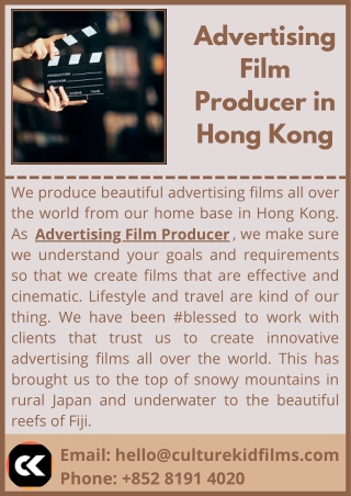 Advertising Film Producer in Hong Kong