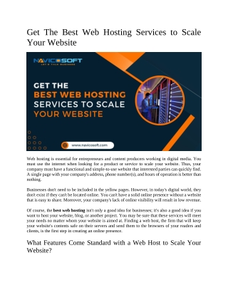 Get The Best Web Hosting Services to Scale Your Website