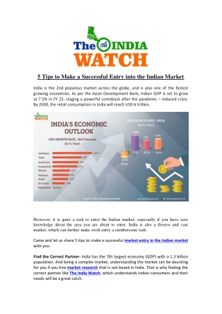 5 Tips to Make a Successful Entry into the Indian Market