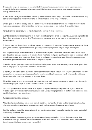 Principales razones por las que reemplazar el cierre al cambiarte de casa