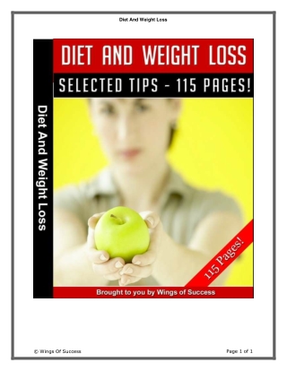 Diet and Weight Loss