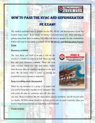 How to Pass the HVAC and Refrigeration PE Exam