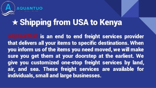 Shipping from USA to Kenya