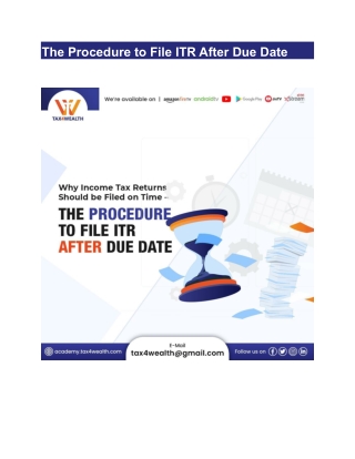 The Procedure to File ITR After Due Date