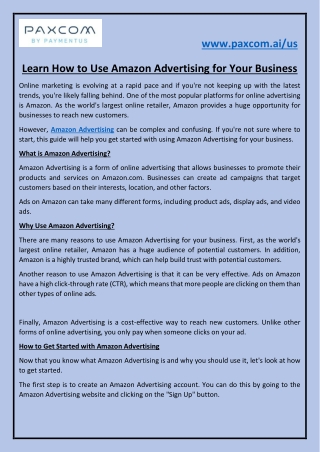 Learn How to Use Amazon Advertising for Your Business