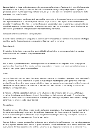 Cambiar las cerraduras: indispensable al mudarse a una nueva casa