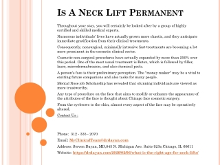 Is A Neck Lift Permanent