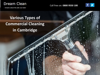 Various Types of Commercial Cleaning in Cambridge